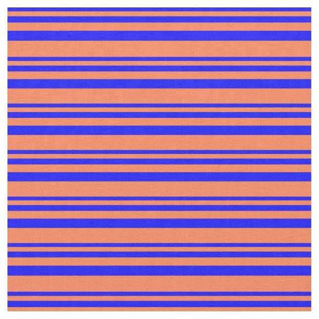 Blau- und Korallenmuster Stoff (Nahaufnahme)