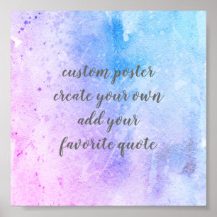 Blau und lila benutzerdefinierte fügen Sie Ihr Ang Poster