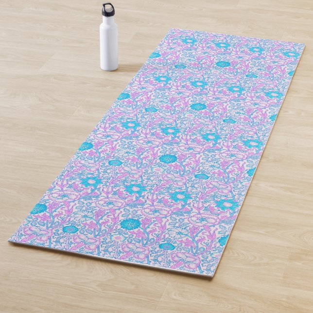 Blau und Lila Blüten Yogamatte (Beispiel)