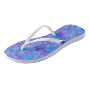 Blau und lila Camouflage abstrakt Flip Flops