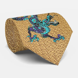 Blau und Lila Drache Krawatte