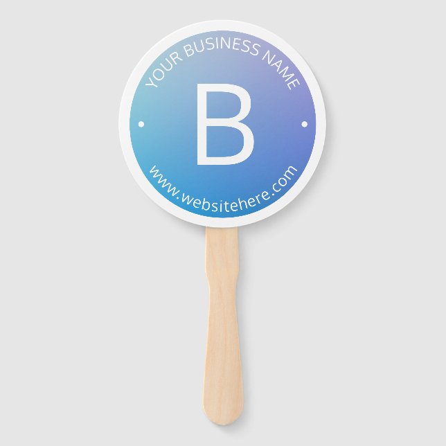 Blau und Lila fading Ombre mit bearbeitbarem Text Fächer (Vorderseite)