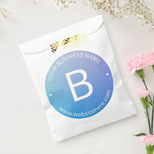 Blau und Lila fading Ombre mit bearbeitbarem Text Geschenktütchen (Versiegelt)