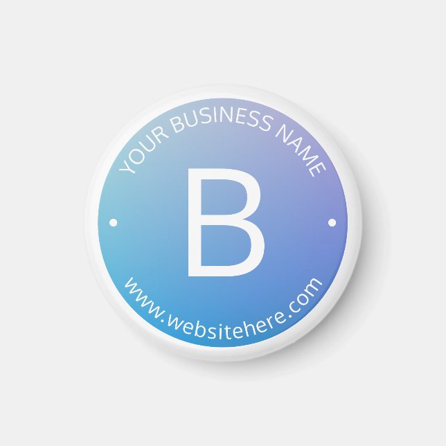 Blau und Lila fading Ombre mit bearbeitbarem Text Magnet (Vorne)