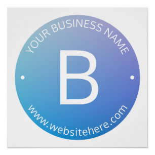 Blau und Lila fading Ombre mit bearbeitbarem Text Poster