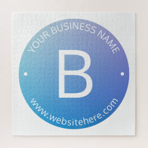 Blau und Lila fading Ombre mit bearbeitbarem Text Puzzle