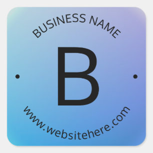 Blau und Lila fading Ombre mit bearbeitbarem Text Quadratischer Aufkleber