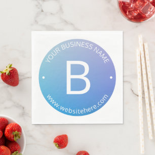 Blau und Lila fading Ombre mit bearbeitbarem Text Serviette