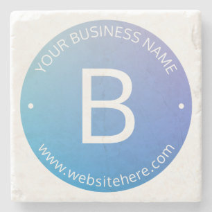 Blau und Lila fading Ombre mit bearbeitbarem Text Steinuntersetzer