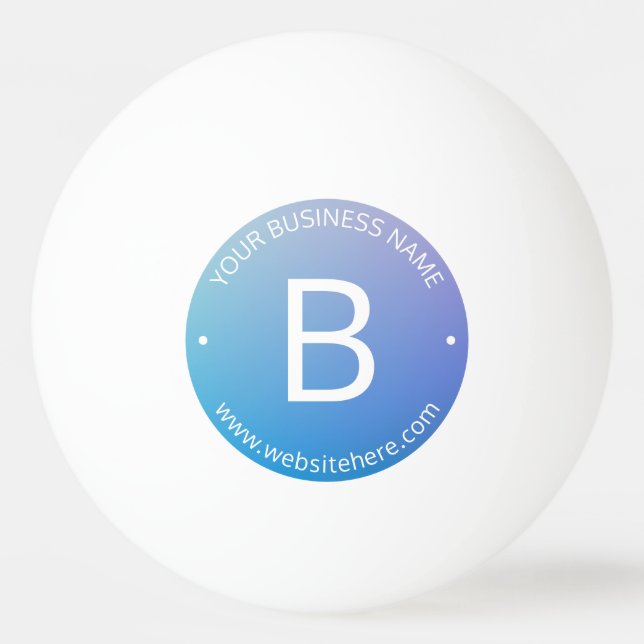 Blau und Lila fading Ombre mit bearbeitbarem Text Tischtennisball (Vorderseite)