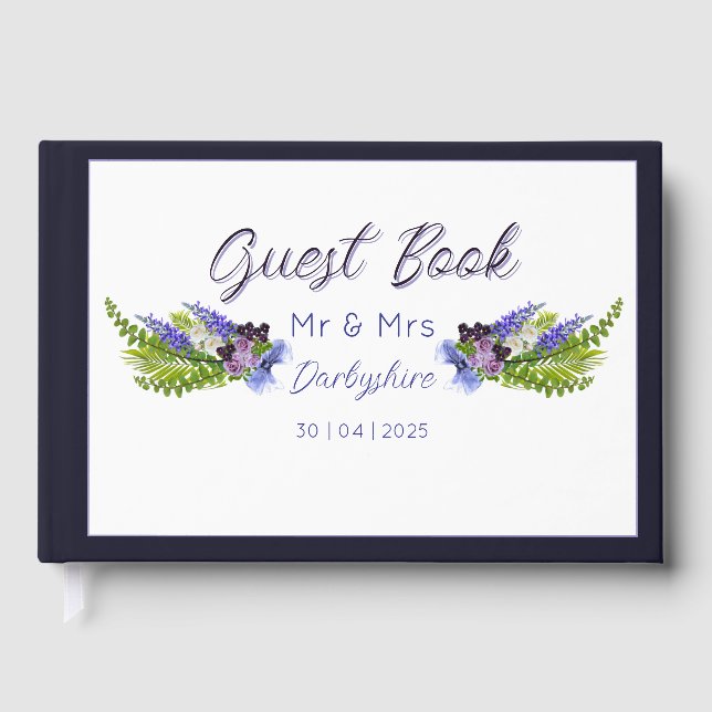 Blau und lila gästebuch (Vorderseite)