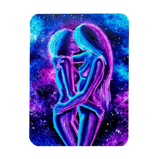 Blau und lila magnet (Vertikal)