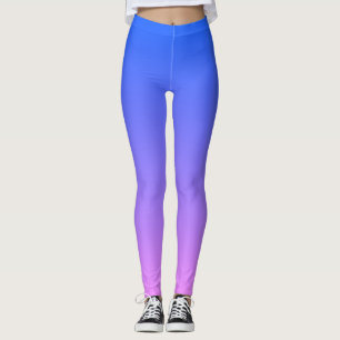 Blau und Lila Ombre Monogram Leggings
