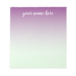 Blau und Lila Ombre Personalisiert Notepad Notizblock