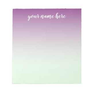 Blau und Lila Ombre Personalisiert Notepad Notizblock