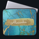 Blau und Marmor mit Goldfolie und -Glitzer Laptopschutzhülle<br><div class="desc">Kobalt-Blau und Marmor mit Goldfolie und Glitzer-elegantem Monogramm-Namen-Fall. Dieser Fall kann besonders angefertigt werden,  um Ihren Vornamen einzuschließen.</div>
