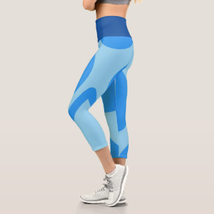 Blau und Muster Capri Leggings
