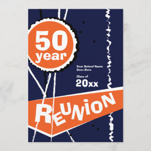 Blau und Orange 50 Einladung