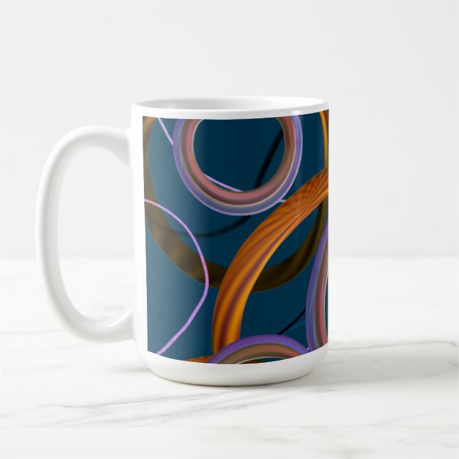 Blau und Orange Abstract Design Tasse (Links)