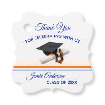 Blau und Orange Cap & Tassel | ABSCHLUSS