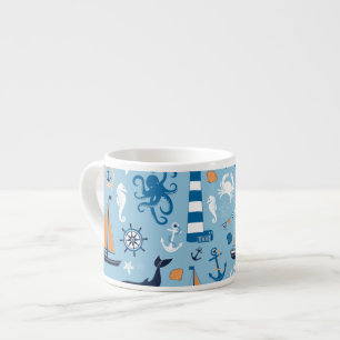 Blau und Orange des Meeres Espressotasse