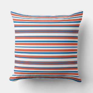 blau und orange gestreift kissen