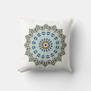 Blau und Orange Mandala Pillow Kissen