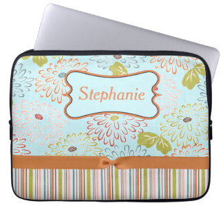 Blau und orange Personalisierter Laptop-Sieb Laptopschutzhülle