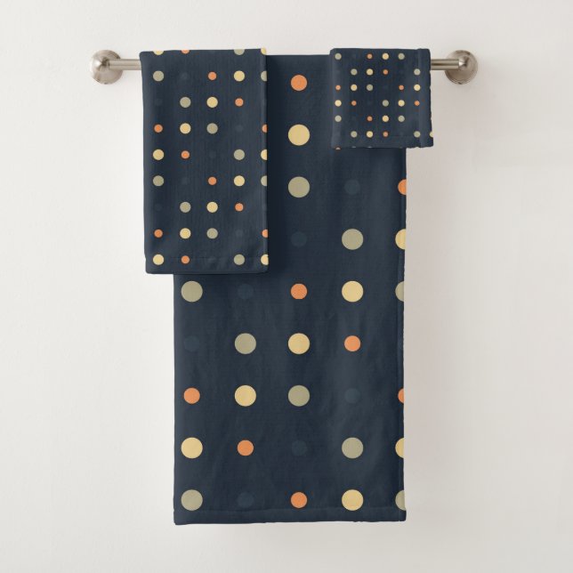 blau und orange Punkte Badhandtuch Set (Insitu)