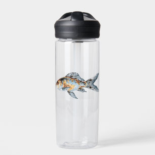 Blau und Orange Shubunkin Goldfish Fine Art Trinkflasche
