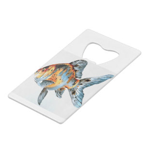 Blau und Orange Shubunkin Goldfish Geldbeutel Flaschenöffner