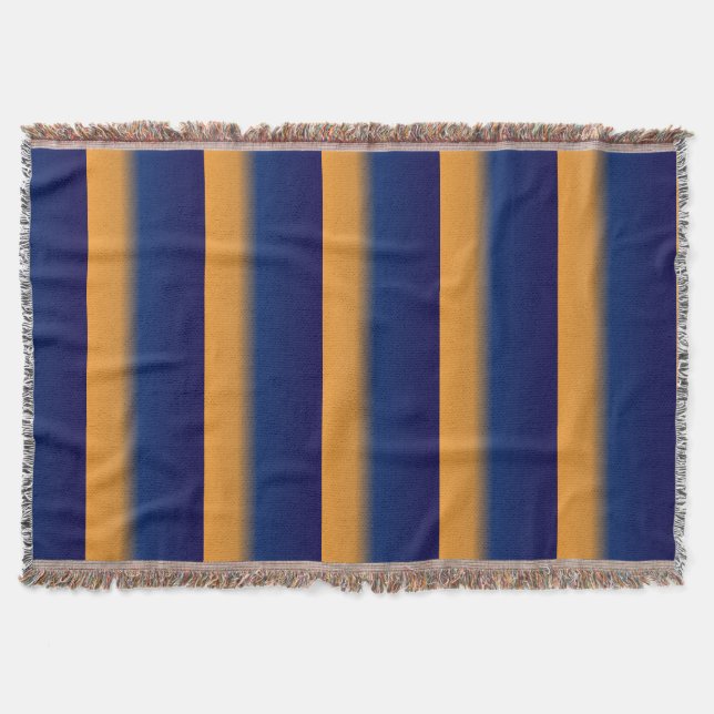 Blau und Orange Streifen Decke (Vorderseite)