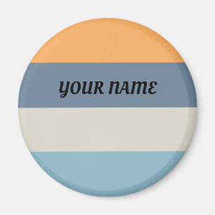 Blau und Orange Streifen Magnet