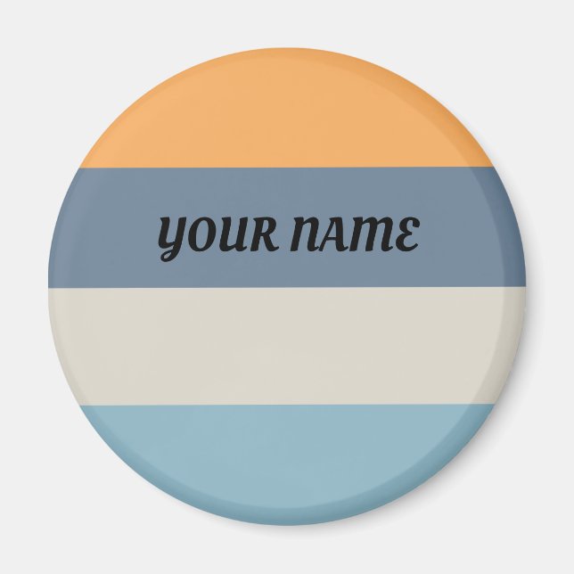 Blau und Orange Streifen Magnet (Vorne)