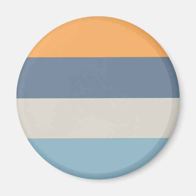 Blau und Orange Streifen Magnet (Vorne)