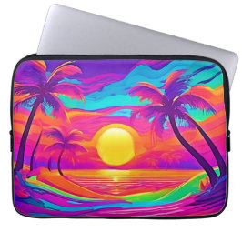 Blau und Orange Sunset Laptopschutzhülle