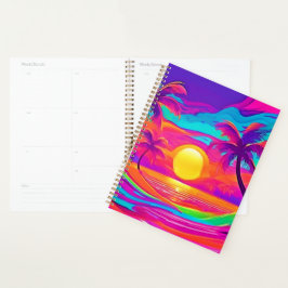 Blau und Orange Sunset Planer
