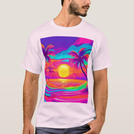 Blau und Orange Sunset T-Shirt