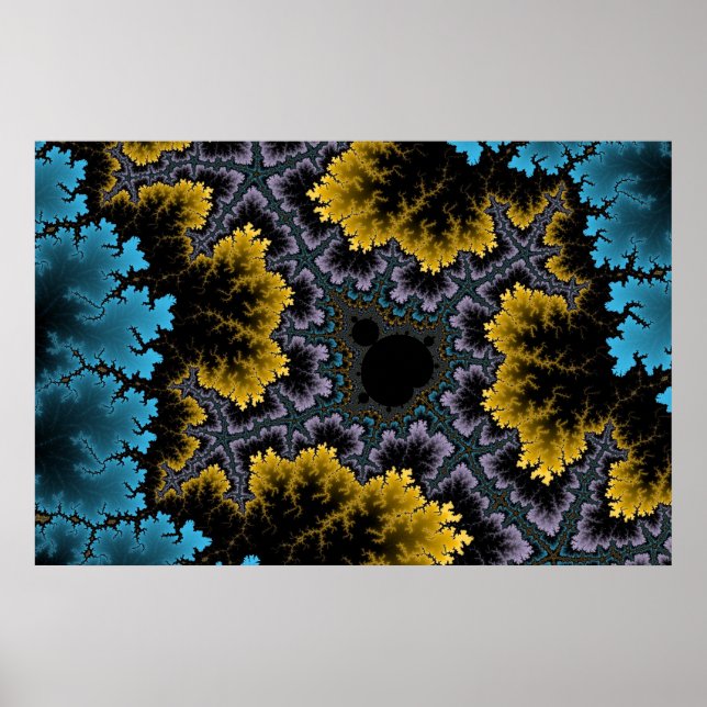 Blau- und Orangefarbenes Korallenposter Poster (Vorne)