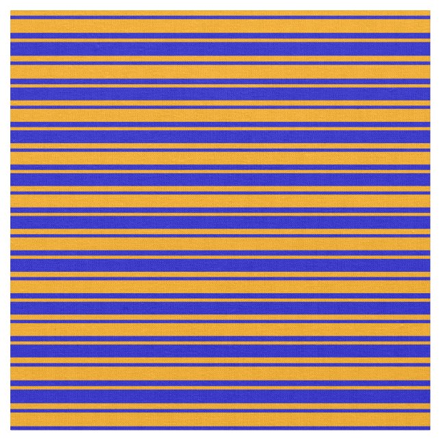 Blau- und Orangefarbenes/Liniertes Muster Stoff (Nahaufnahme)