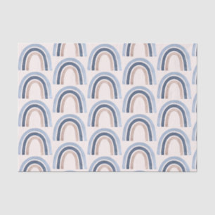 Blau und Peach Rainbow Boho Muster Seidenpapier