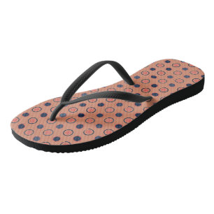 Blau- und Pfirsichpunkte Flip Flops