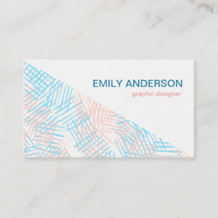 Blau und Rosa Abstrakt Minimalistisch Visitenkarte