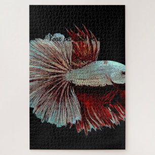 Blau und Rosa Betta Splendens, SiamKämpfeFisch Puzzle