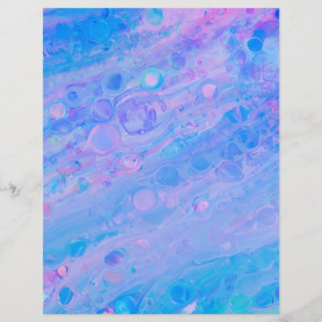 Blau und Rosa Bubbly Mermaid Scrapbook Paper (Vorderseite)