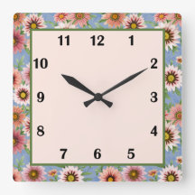 Blau und Rosa Daisy Botanische Kunst