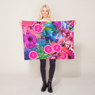 Blau und Rosa. Fleecedecke
