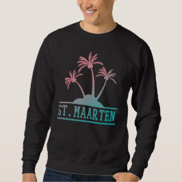 Blau und Rosa Gradient St Maarten | Sint Martin Sweatshirt