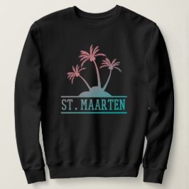 Blau und Rosa Gradient St Maarten | Sint Martin Sweatshirt