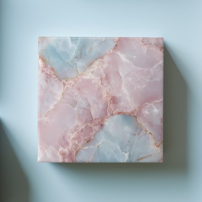 Blau und Rosa Moderne Elegante Farben luxuriös Fliese (Blue and Pink Modern Elegant Colorful Luxurious Ceramic Tile)